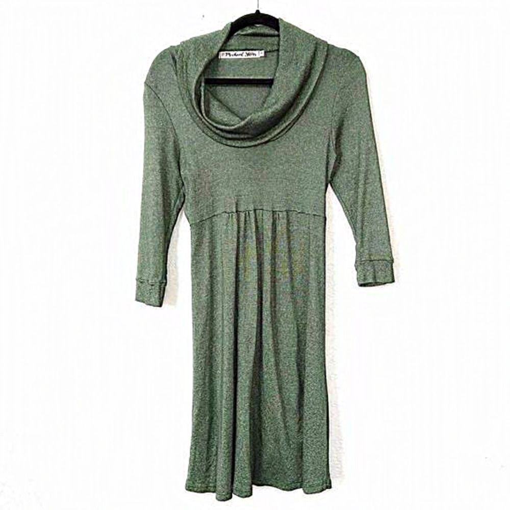 Michael Stars Green‎ Cowl Neck Sweater Dress One Size